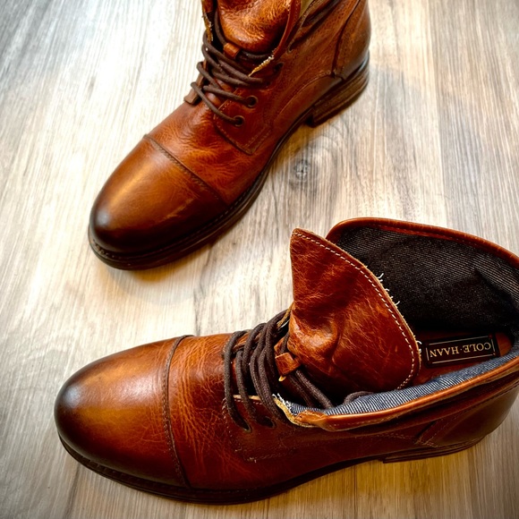 Cap Toe Leather Oxford Boots - Men’s Size 8 - Picture 2 of 4